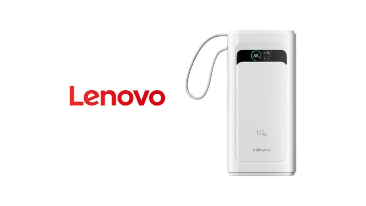 Lenovo Launches ThinkPlus Power Bank with 20000mAh Battery and 190W Charging Output, Know the Price